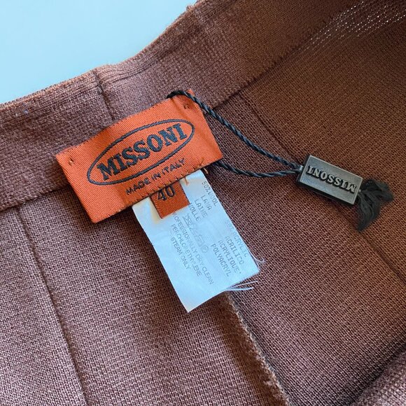 Missoni Italy Brown Knit Pull-on Designer Pants Women’s Size 40 IT Wide Leg Vtg - Picture 2 of 7